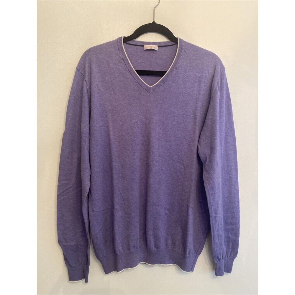Avedis Paris Designer Mens Sweater Purple‎ Size Large V Neck